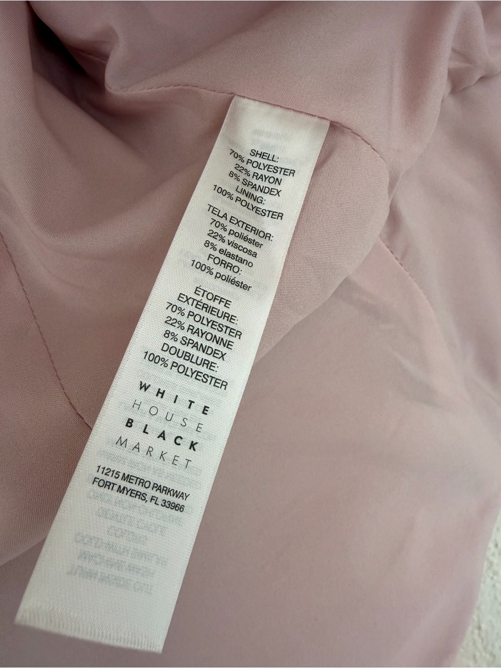 White House Black Market Blush Pink Moto Jacket Blazer – Size 8 - Picture 8 of 17